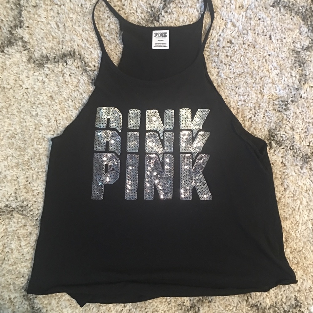 💋❤️ HOT VS Pink black bling tank!